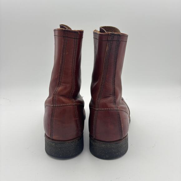 Vintage 70s Red Wing Amber Iron Ranger Steel Toe Combat Boots Men's 8.5 - Picture 4 of 11